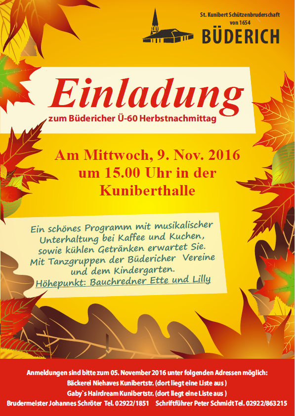 Büdericher Ü60-Herbstnachmittag 2016