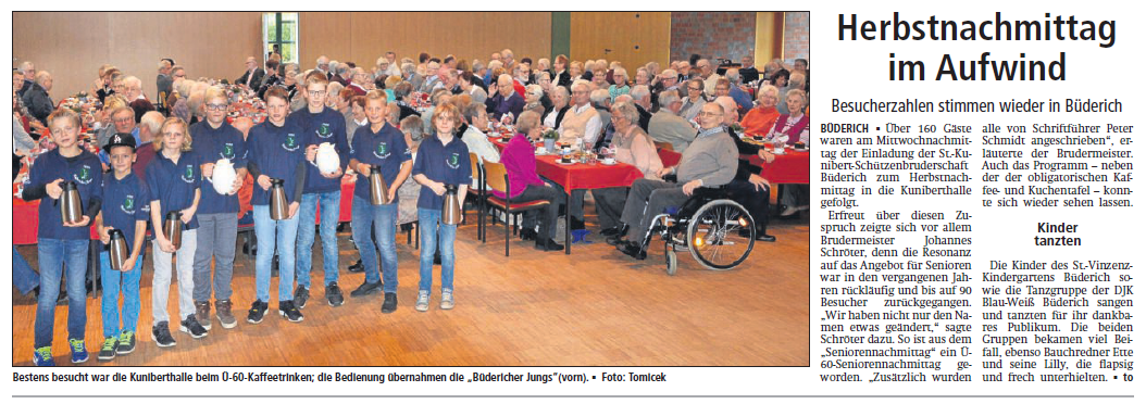 Büdericher Herbstnachmittag 2016 (Quelle: Soester Anzeiger vom 11.11.2016)